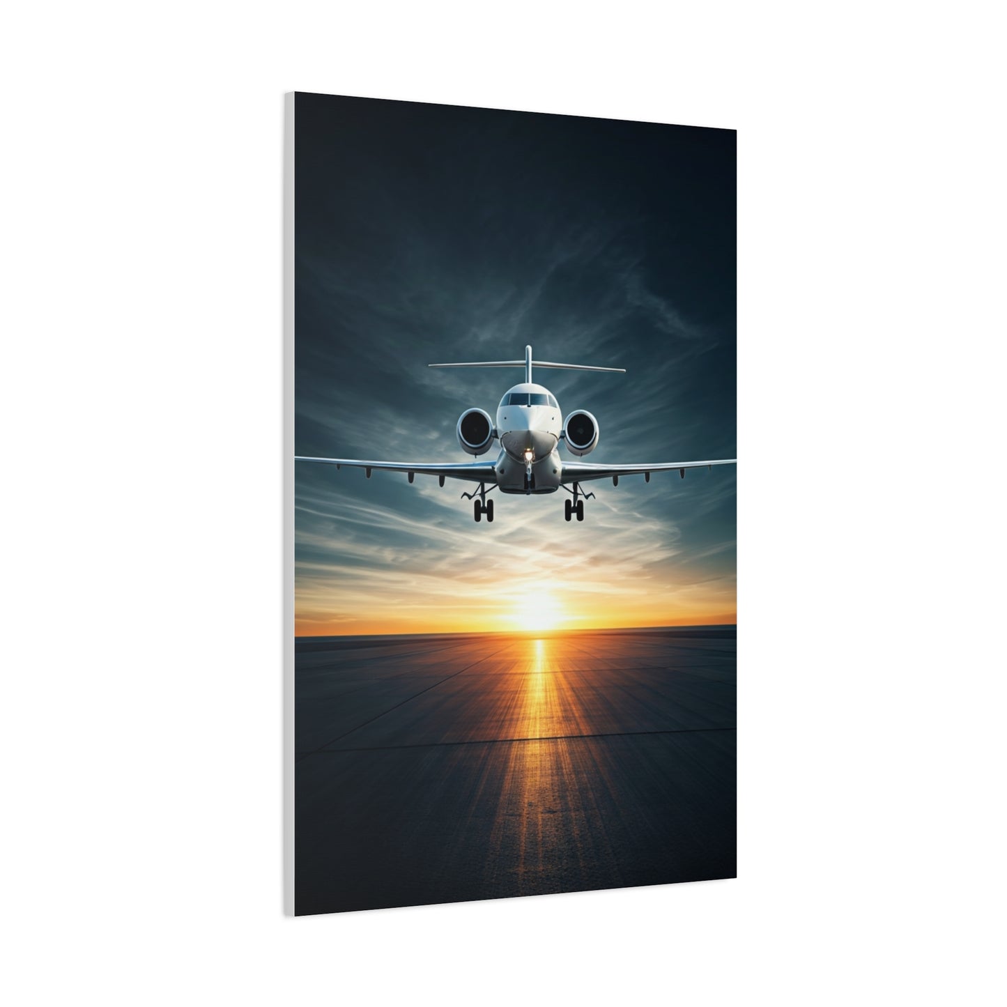 Sunset Runway Lift-Off Jet Wall Art & Canvas Prints