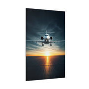 Sunset Runway Lift-Off Jet Wall Art & Canvas Prints