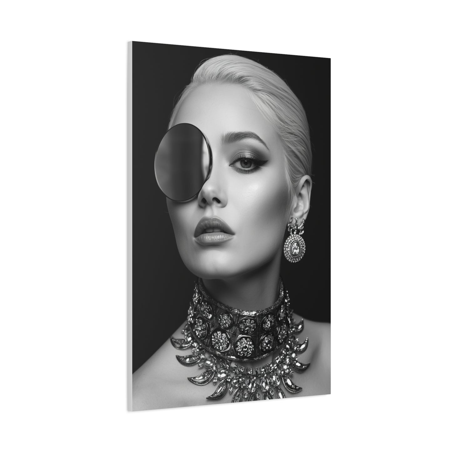 Monochrome Luxury Disc Portrait Wall Art & Canvas Print