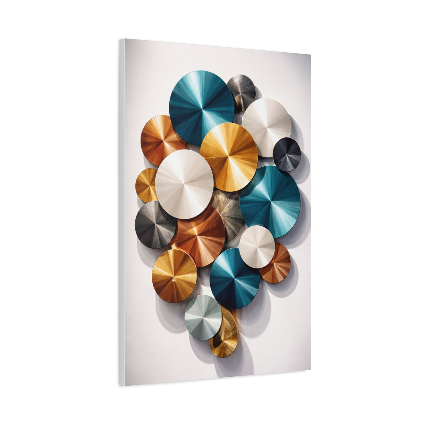 Overlapping Multicolor Metal Circles Wall Art & Canvas Print