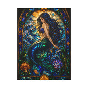 Stained Glass Ocean Siren Wall Art & Canvas Print