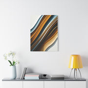 Warm Metallic Wave Abstract Wall Art & Canvas Prints