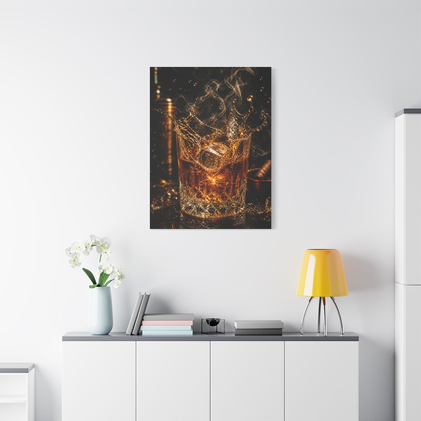 Whiskey Splash Crystal Tumbler Wall Art & Canvas Print