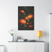 Dark Botanical Orange Bloom Study Wall Art & Canvas Print