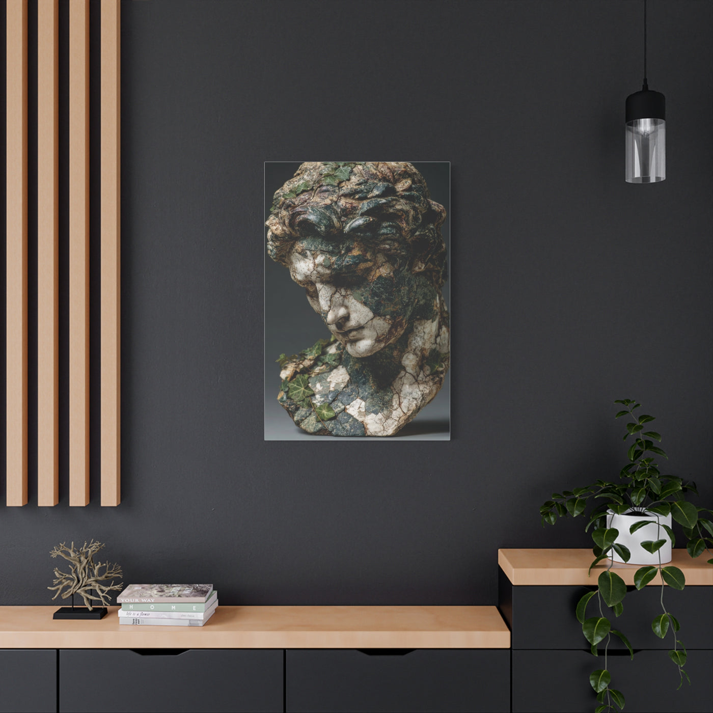 Verdigris Marble Bust Sculpture Wall Art & Canvas Print