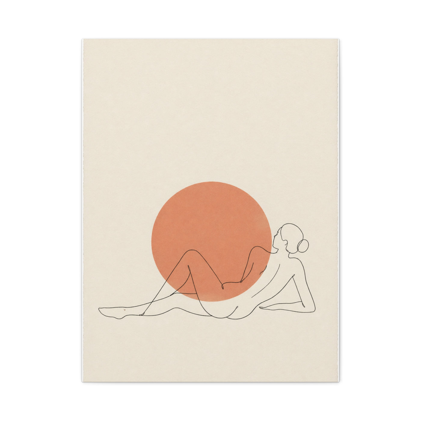 Reclining Line Figure Sun Composition Wall Art & Canvas Print