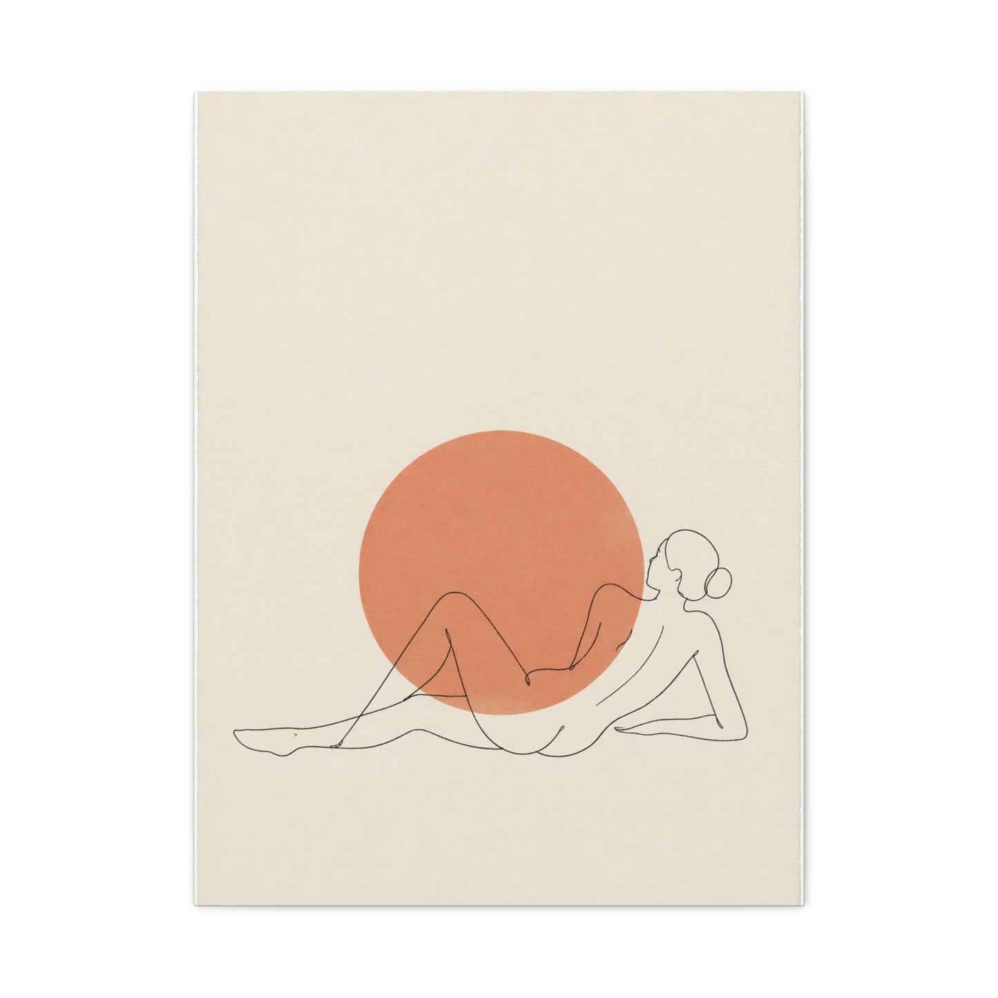 Reclining Line Figure Sun Composition Wall Art & Canvas Print