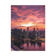 Singapore Skyline Sunset Reflections Wall Art & Canvas Print