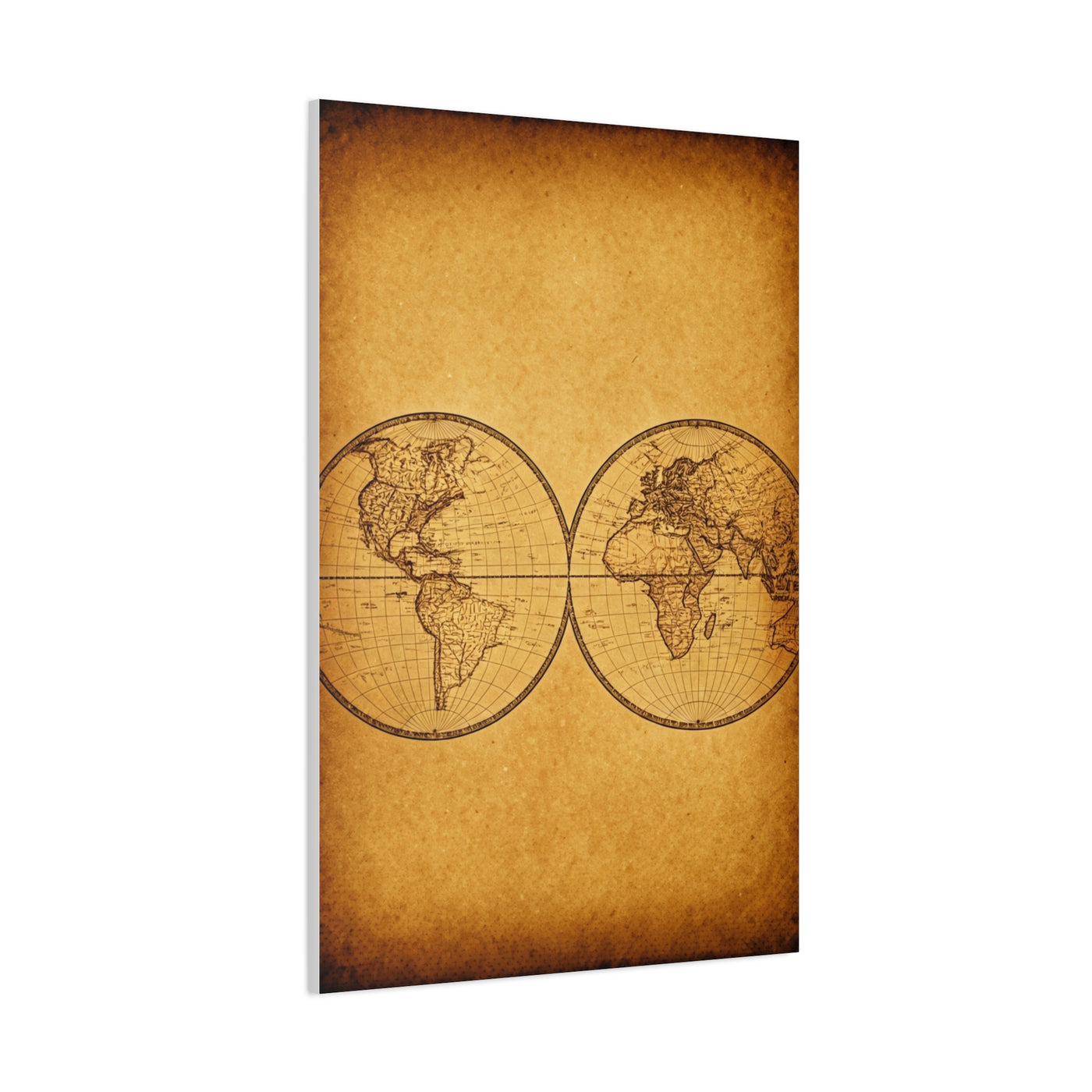 Twin Hemisphere Antique World Map Wall Art & Canvas Prints