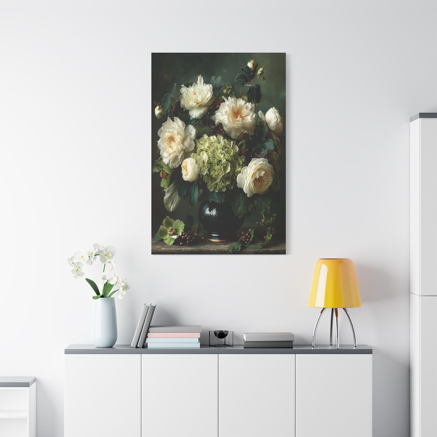 Dutch Floral Green Still Life Wall Art & Canvas Print