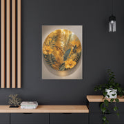 Golden Tropical Botanical Disc Composition Wall Art & Canvas Print