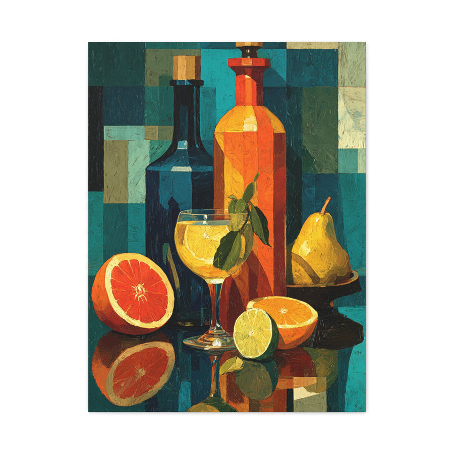 Cubist Dining Still Life Wall Art & Canvas Print