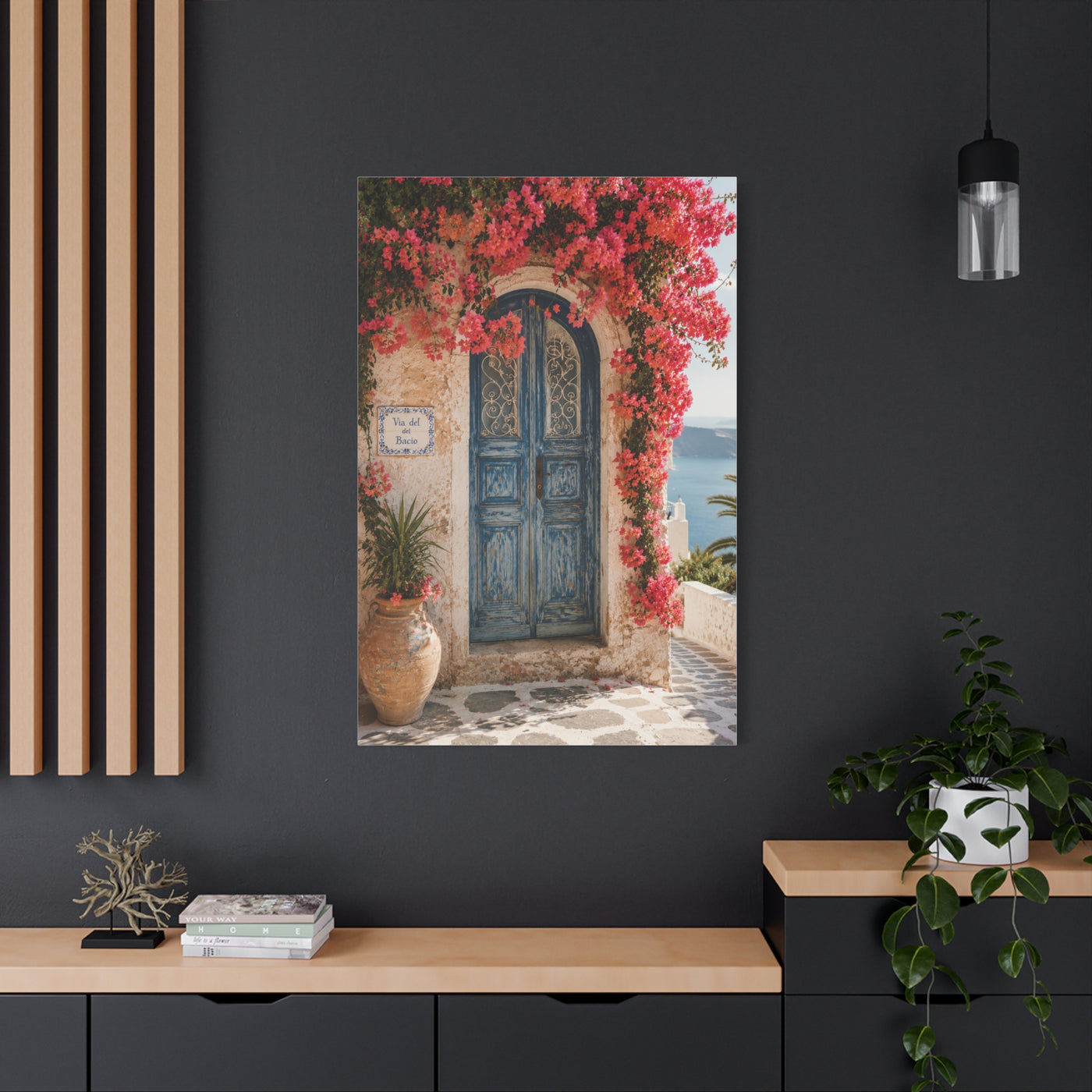 Bougainvillea Arch Mediterranean Door Tropical Wall Art & Canvas Print