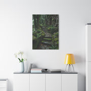 Green Moss-Covered Garden Staircase Wall Art & Canvas Print