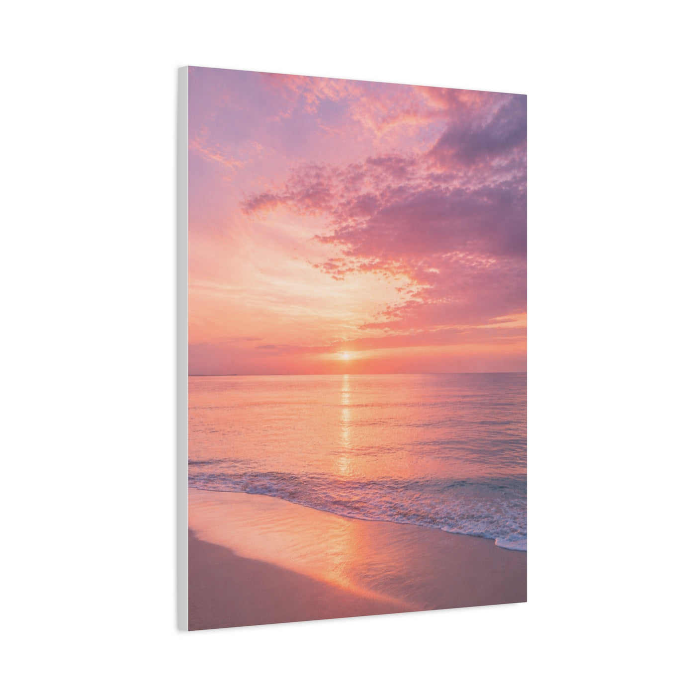 Blush Coastal Sunset Horizon Wall Art & Canvas Print