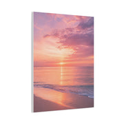 Blush Coastal Sunset Horizon Wall Art & Canvas Print
