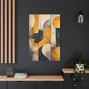 Abstract Panel Flow Mustard & Neutral Composition Wall Art & Canvas Print