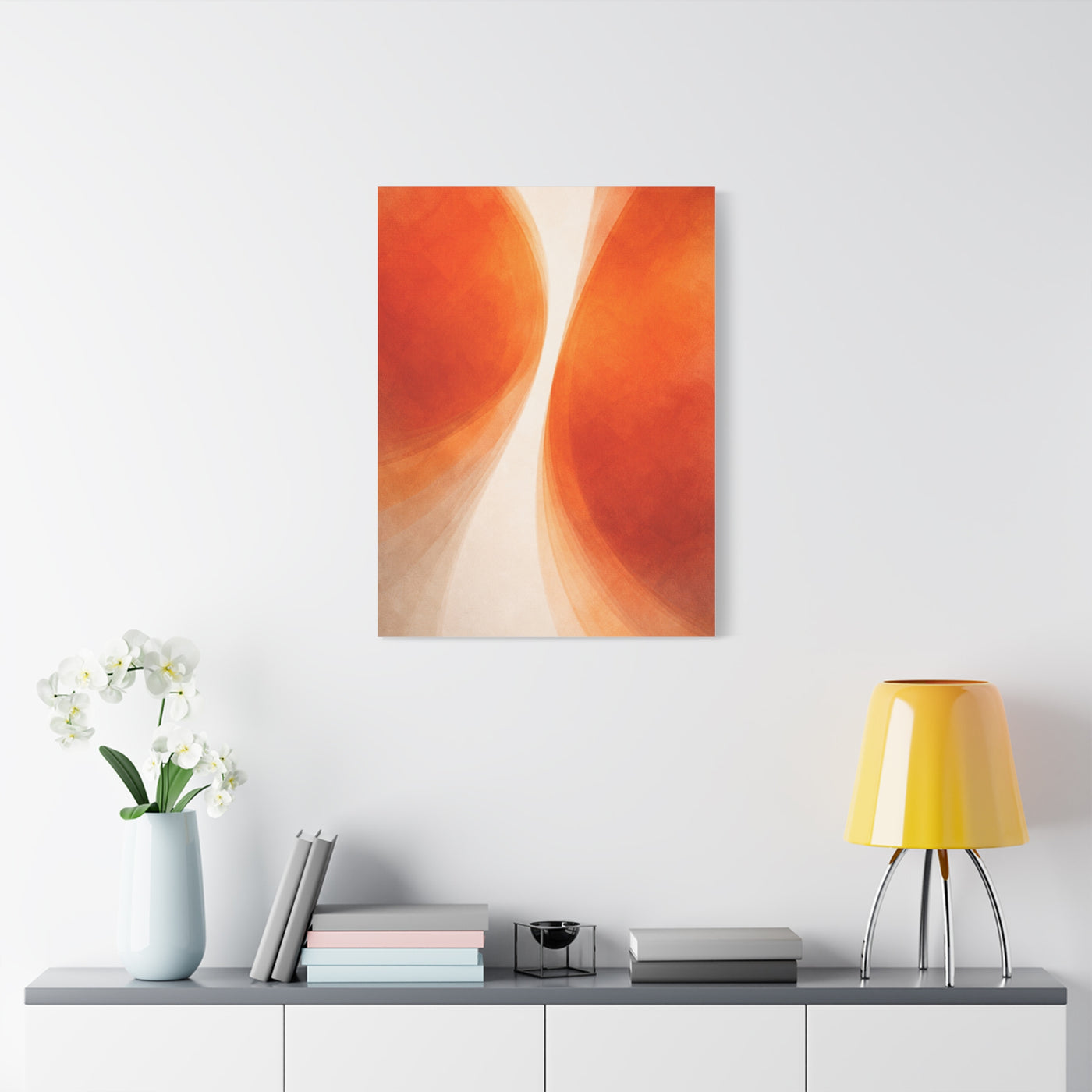 Dual Orange Flow Abstract Composition Wall Art & Canvas Print