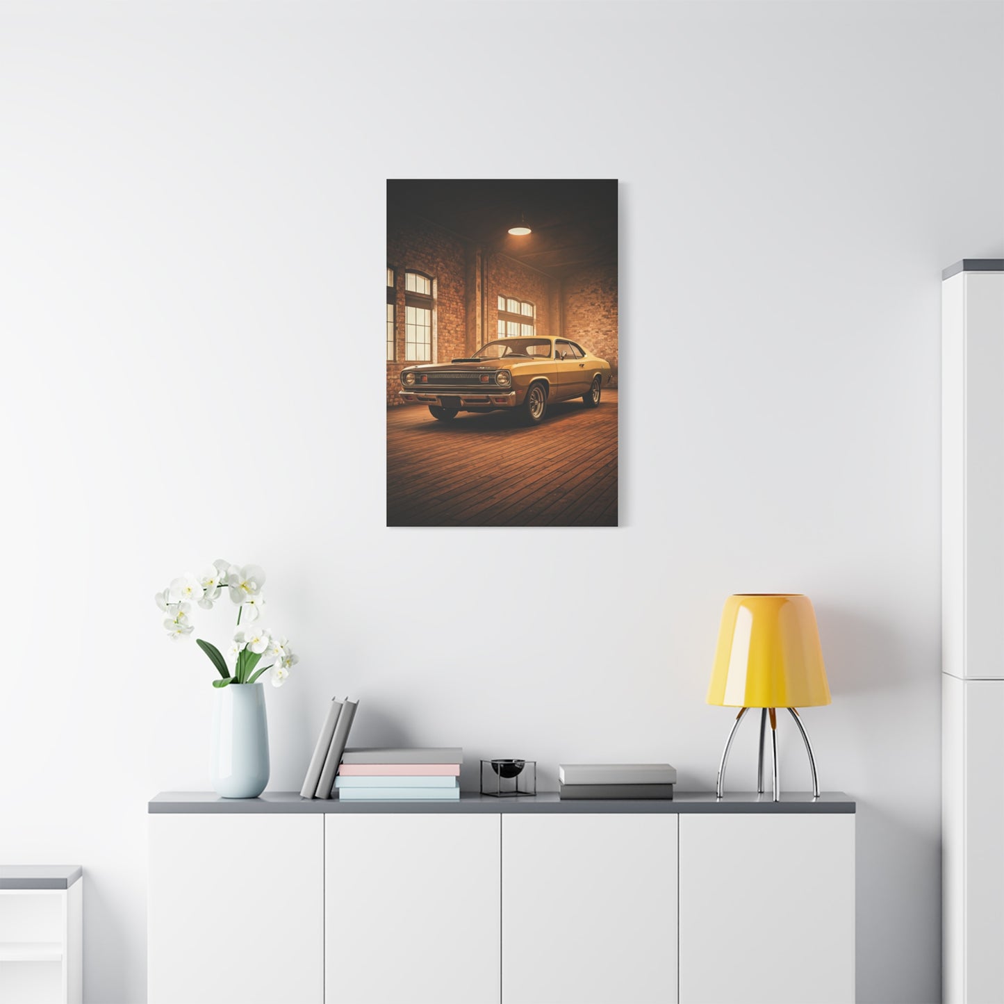 Plymouth Duster 340 Dusty Restoration Shop Wall Art & Canvas Prints