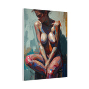 Expressive Seated Nude Color Study Wall Art & Canvas Print