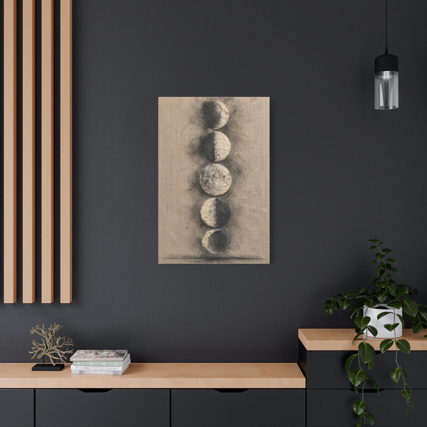 Lunar Phases Minimal Composition Wall Art & Canvas Print