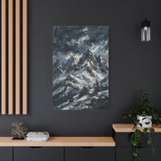 Thick Impasto Oil Mountain Stormscape Wall Art & Canvas Print