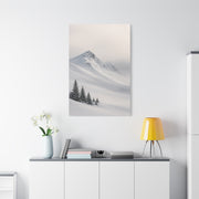 Snowy Mountain Ridge & Pines Wall Art & Canvas Print
