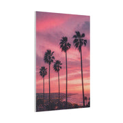 Pink Sunset Palm Coast Wall Art & Canvas Print
