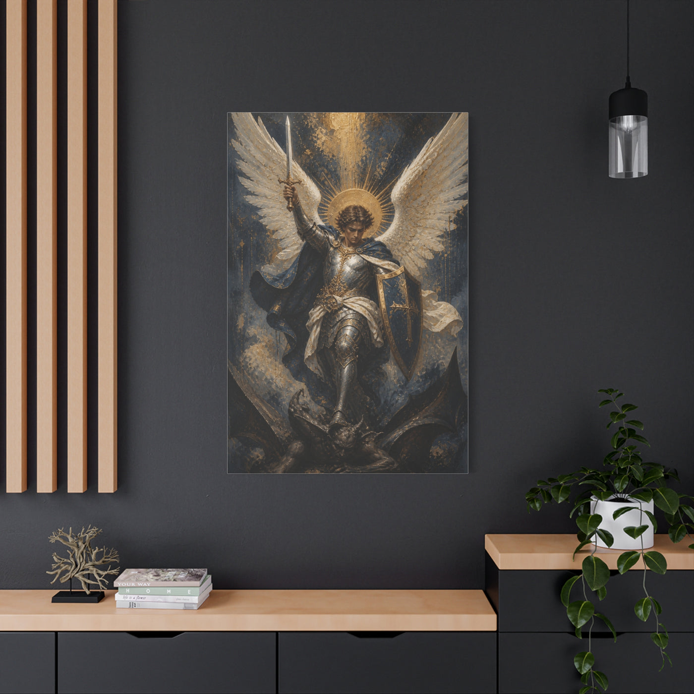 St. Michael Triumph Over Darkness Wall Art & Canvas Print