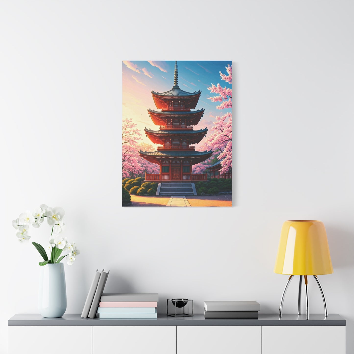 Traditional Pagoda Surrounded by Sakura Blossoms Wall Art & Canvas Prints