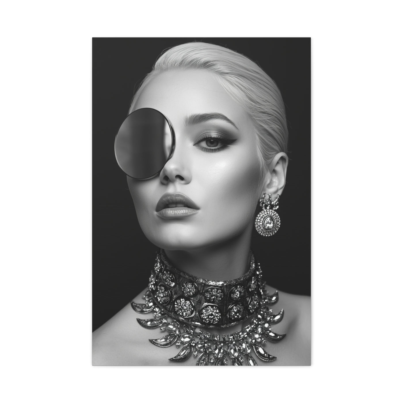 Monochrome Luxury Disc Portrait Wall Art & Canvas Print