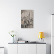 Vintage Empire State Skyline Study Wall Art & Canvas Print
