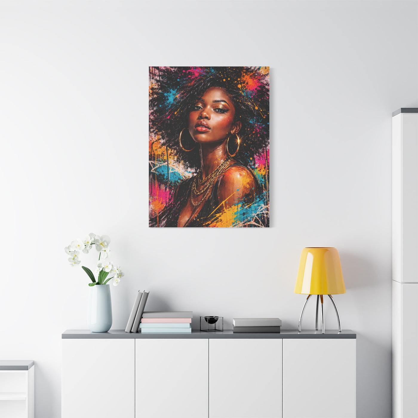 Afrocentric Graffiti-Style Portrait Wall Art & Canvas Print
