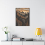 Layered Wood Mountain Forest Relief Trees Wall Art & Canvas Print