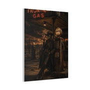 Frontier Gas Station Skeleton Outlaw Wall Art & Canvas Print