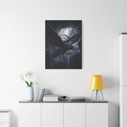 Raven Flying Through Storm Lightning Wall Art & Canvas Print