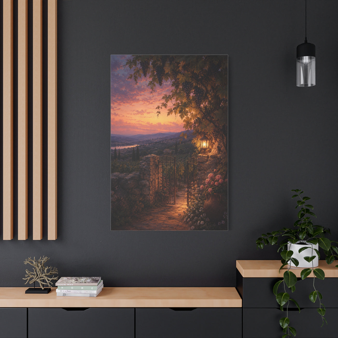 Song of Solomon Vineyard Dusk Scripture Wall Art & Canvas Print
