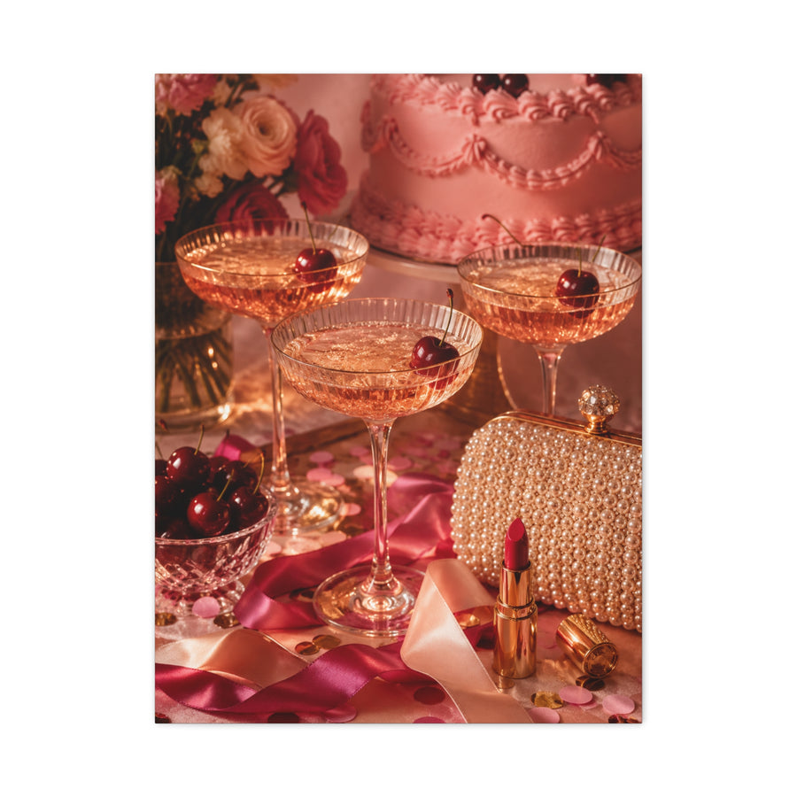 Galentine Celebration Luxe Party Still Life Wall Art & Canvas Print