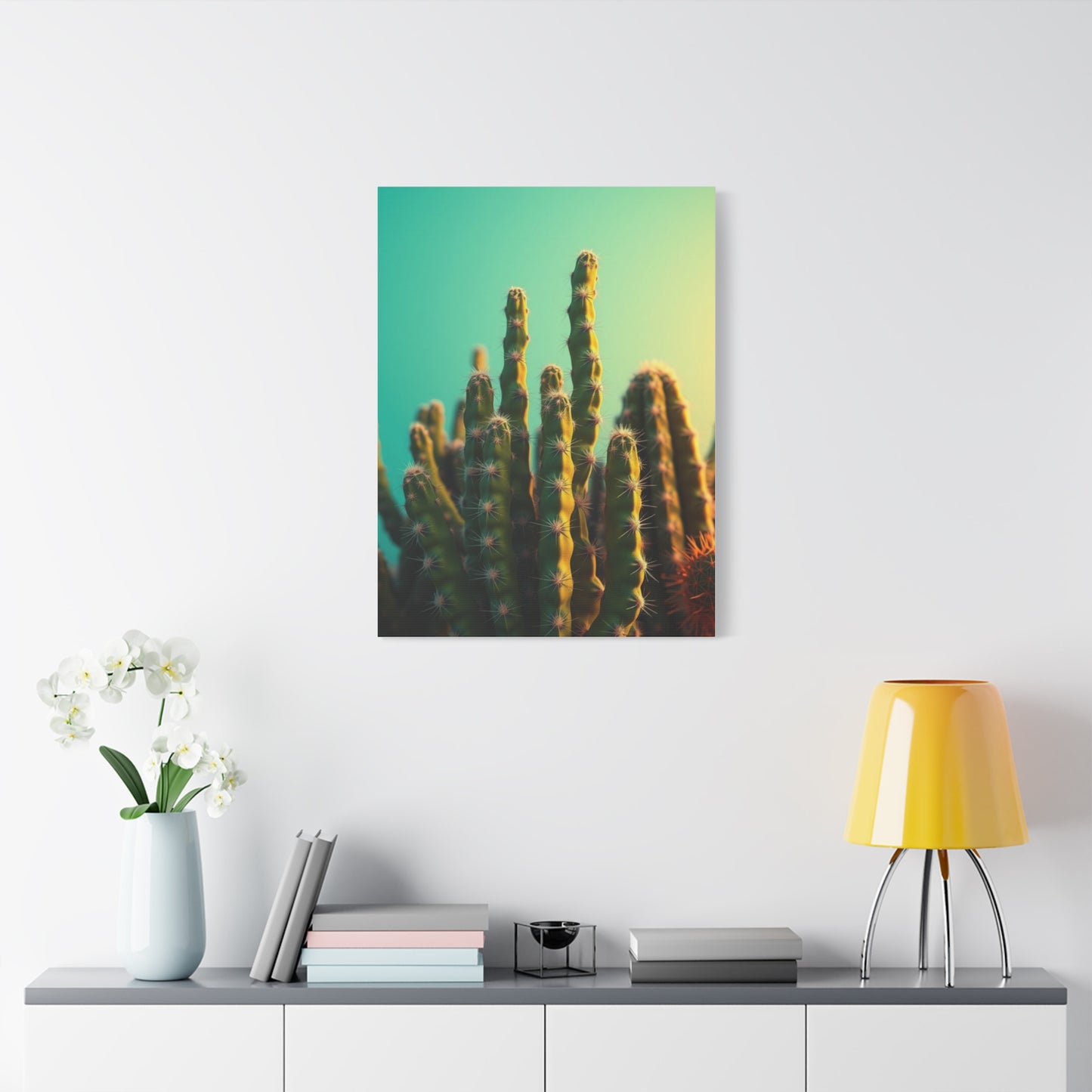 Gilded Cactus Tableau Wall Art & Canvas Print