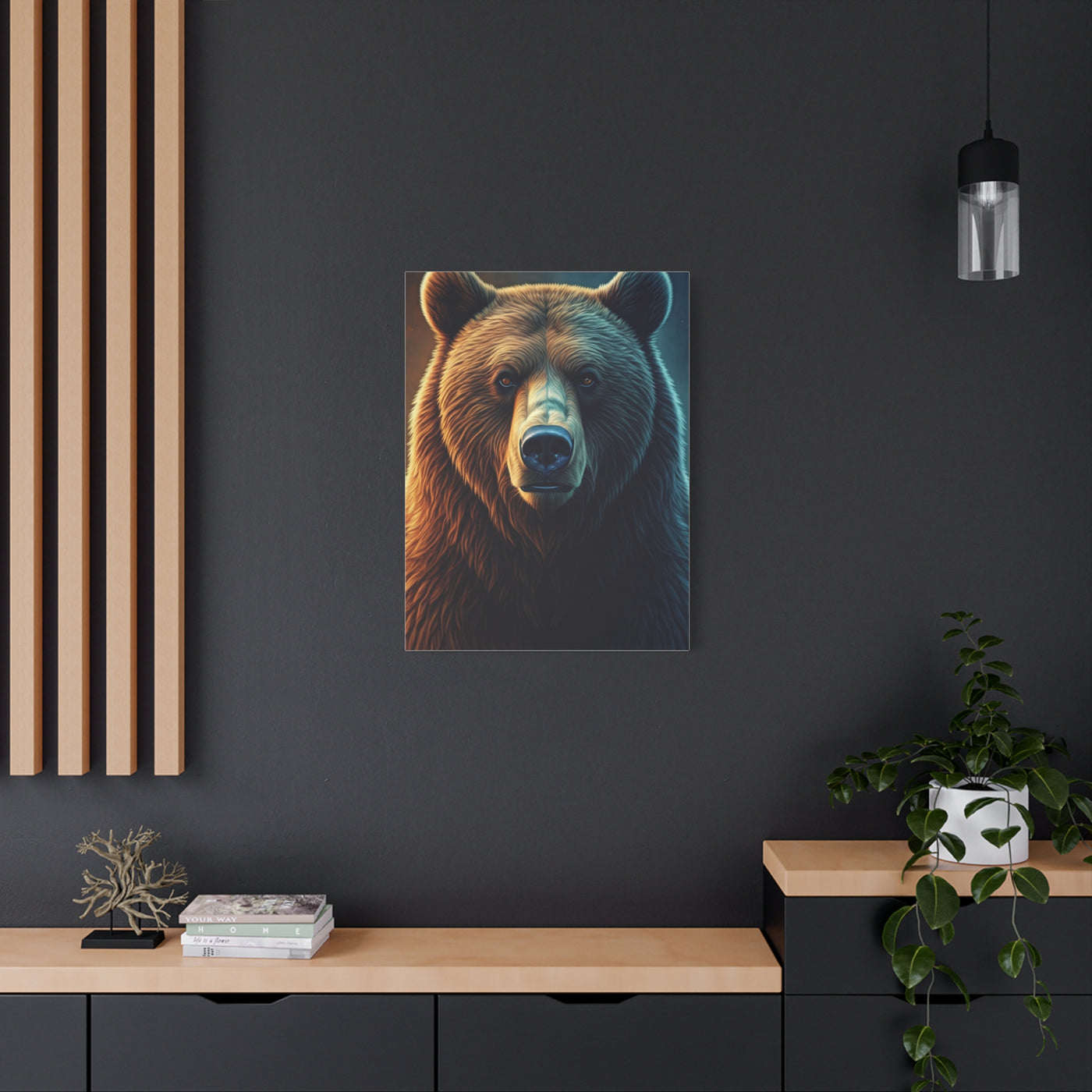 Warm & Cool Contrast Grizzly Portrait Wall Art & Canvas Prints