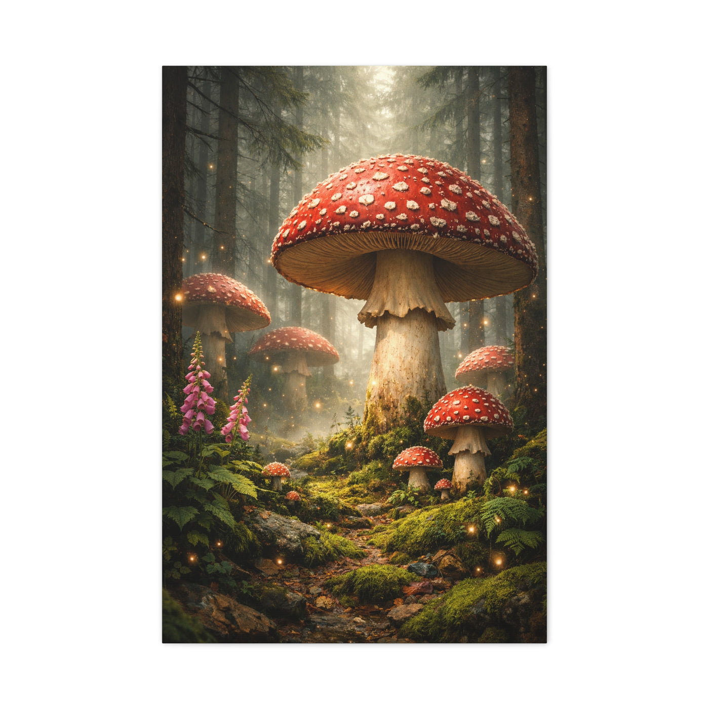 Fantasy Mushroom Forest Panorama Wall Art & Canvas Print