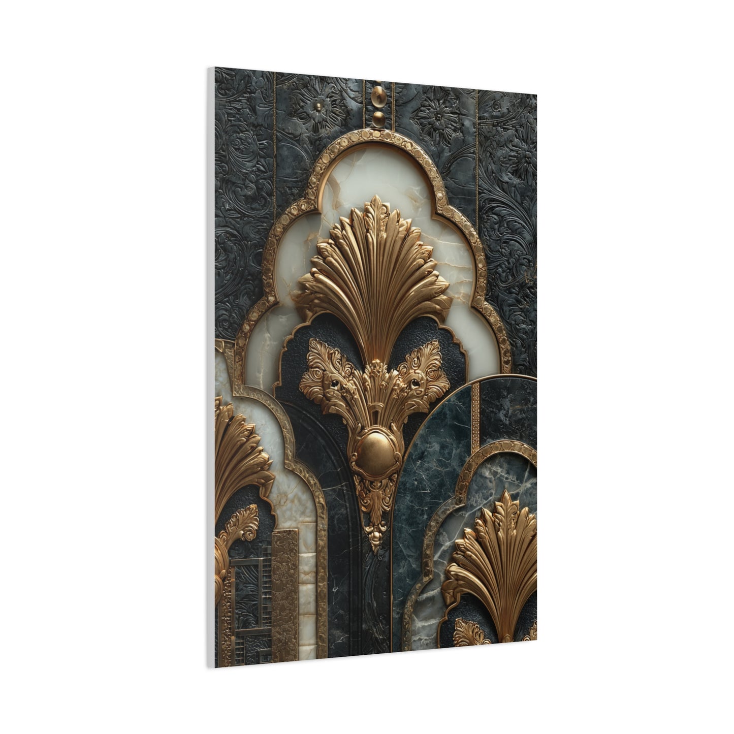 Art Deco Gold Architectural Relief Wall Art & Canvas Print