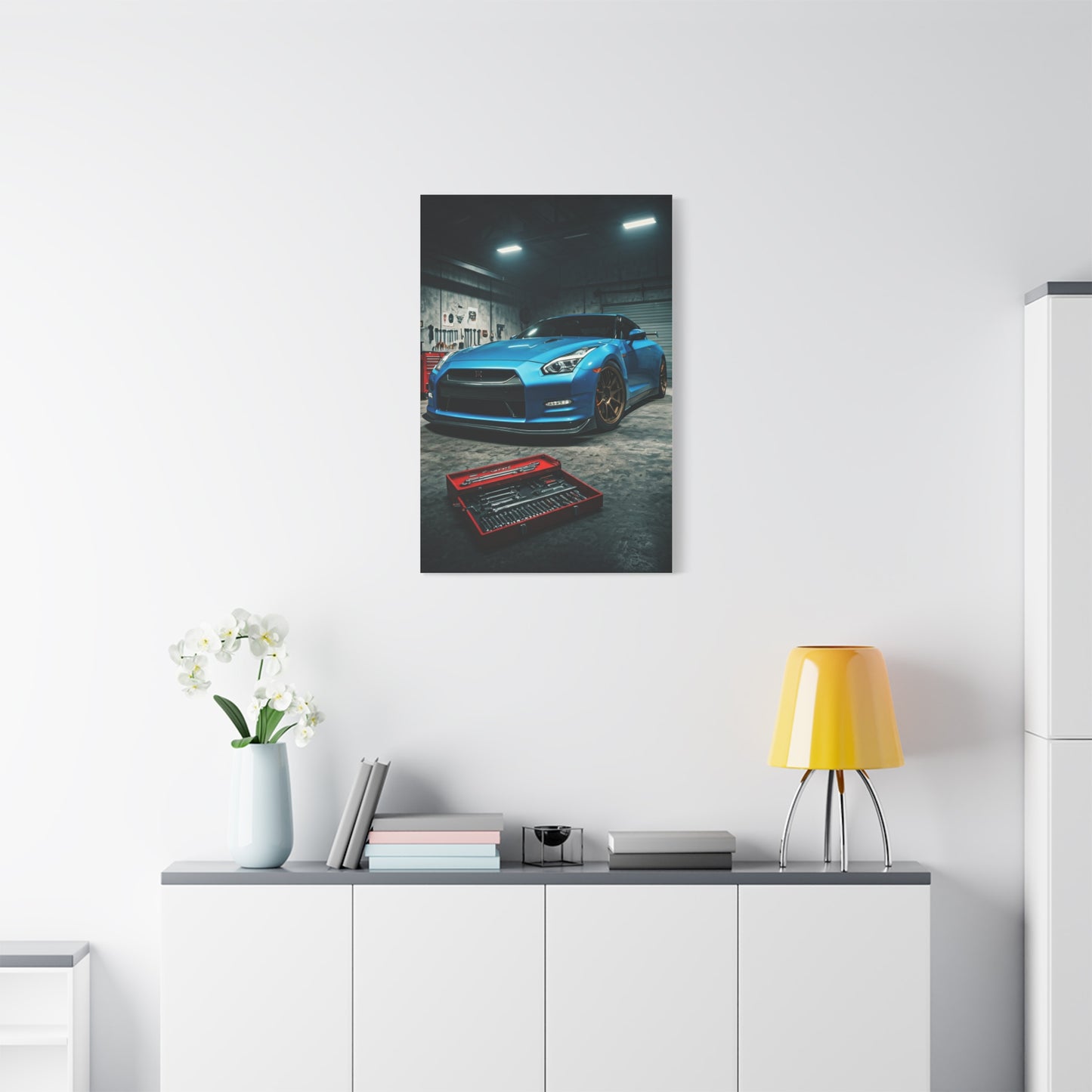 Nissan GT-R Precision Tuning Garage Wall Art & Canvas Prints