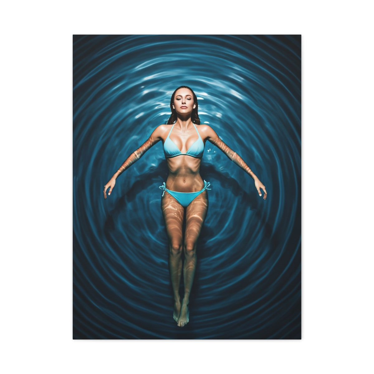 Floating Serenity in Deep Blue Pool Wall Art & Canvas Prints