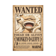 One Piece Monkey D. Luffy Gear 5 Wanted Poster Wall Art & Canvas Print