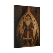 Folk Art Santa Gourd Plaque Wall Art & Canvas Print