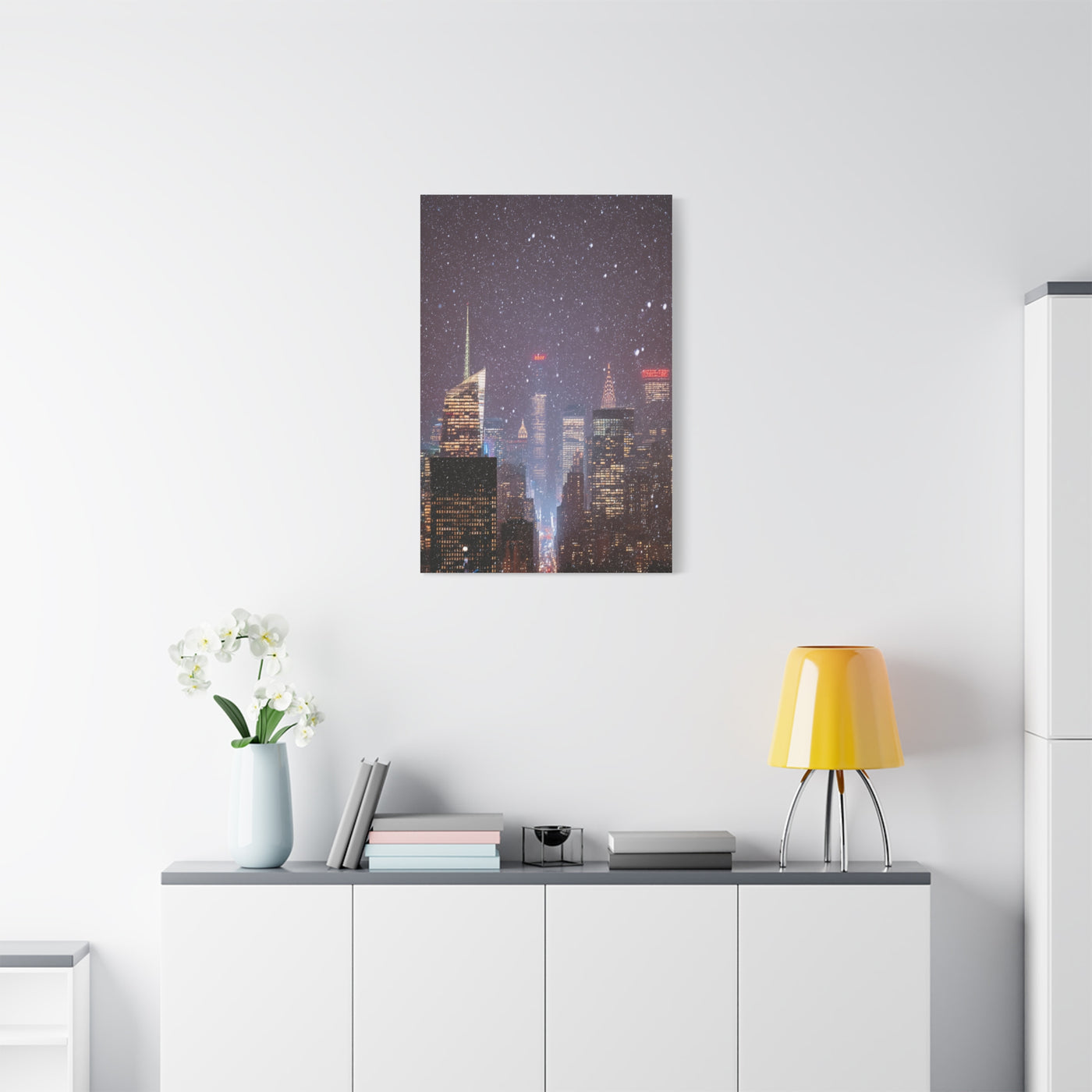 New York Winter Snowfall Skyline Wall Art & Canvas Print