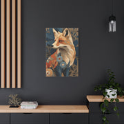 Patchwork Textile Fox Folk Art Wall Art & Canvas Print
