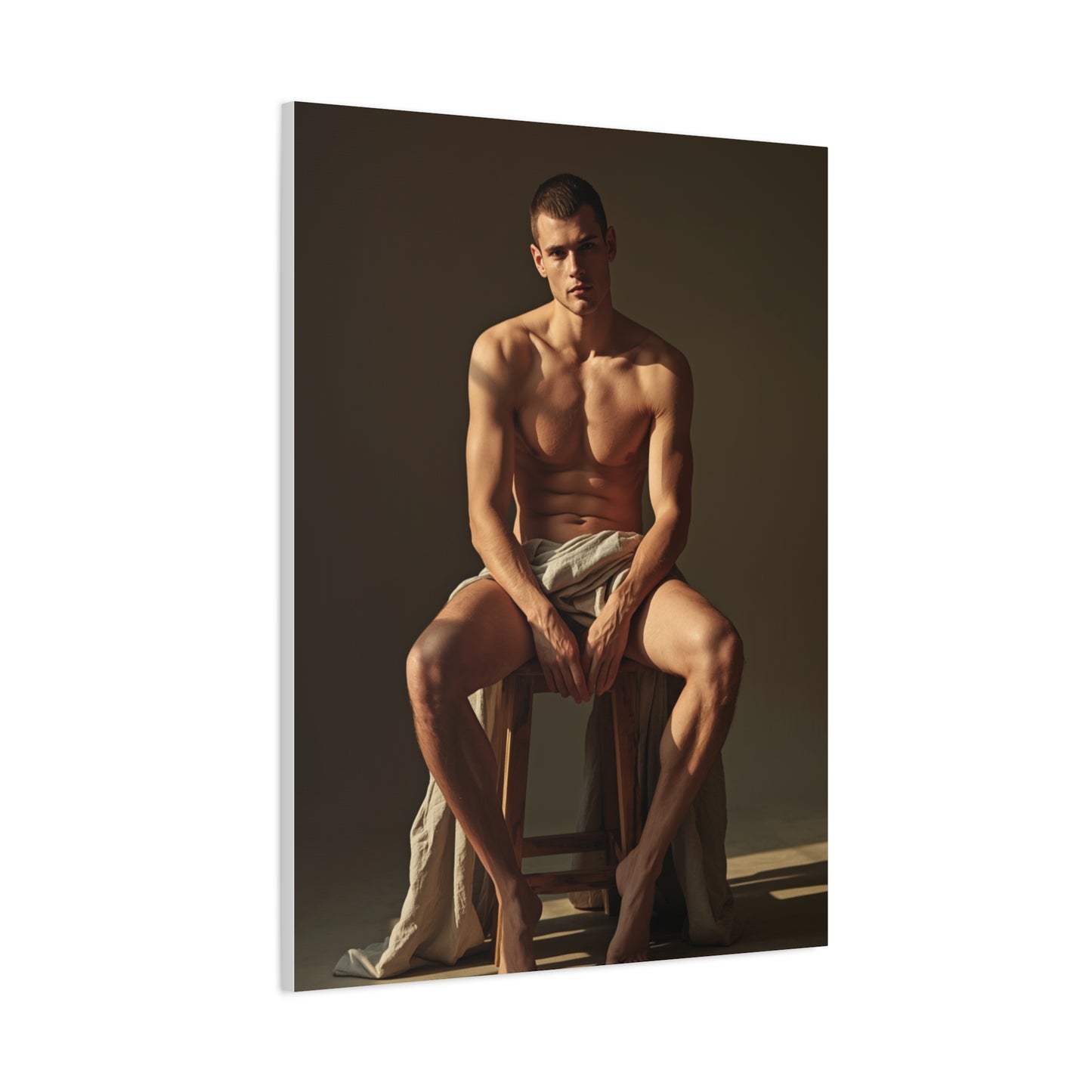 Masculine Seated Figure Study Wall Art & Canvas Print