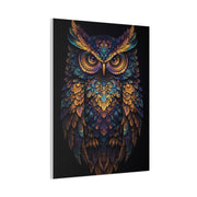 Jewel Feather Fractal Owl Wall Art & Canvas Print